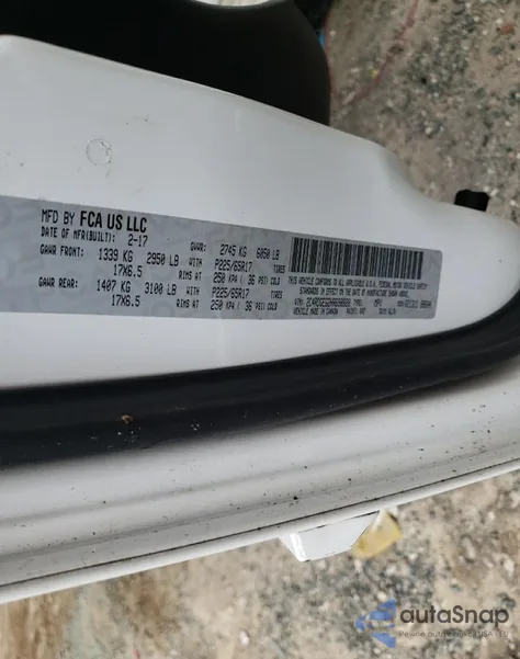 2017 Dodge Grand Caravan Gt из США, поврежденный, VIN 2C4RDGEG2HR698820